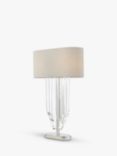 English Heritage Eltham 2 Light Swagged Crystal Table Table Lamp, Clear/Polished Nickel