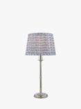 English Heritage Marble Hill Single Table Lamp, 25cm, Silver/Blue Shade