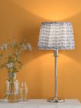 English Heritage Marble Hill Single Table Lamp, 25cm, Silver/Blue Shade