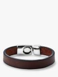 UNOde50 Unisex Leather Bracelet, Brown/Silver