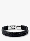 UNOde50 Genderless Collection Braided Leather Bracelet, Black