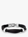 UNOde50 Genderless Collection Circles Leather Bracelet, Black