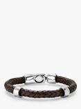 UNOde50 Genderless Collection Circles Braided Leather Bracelet, Black