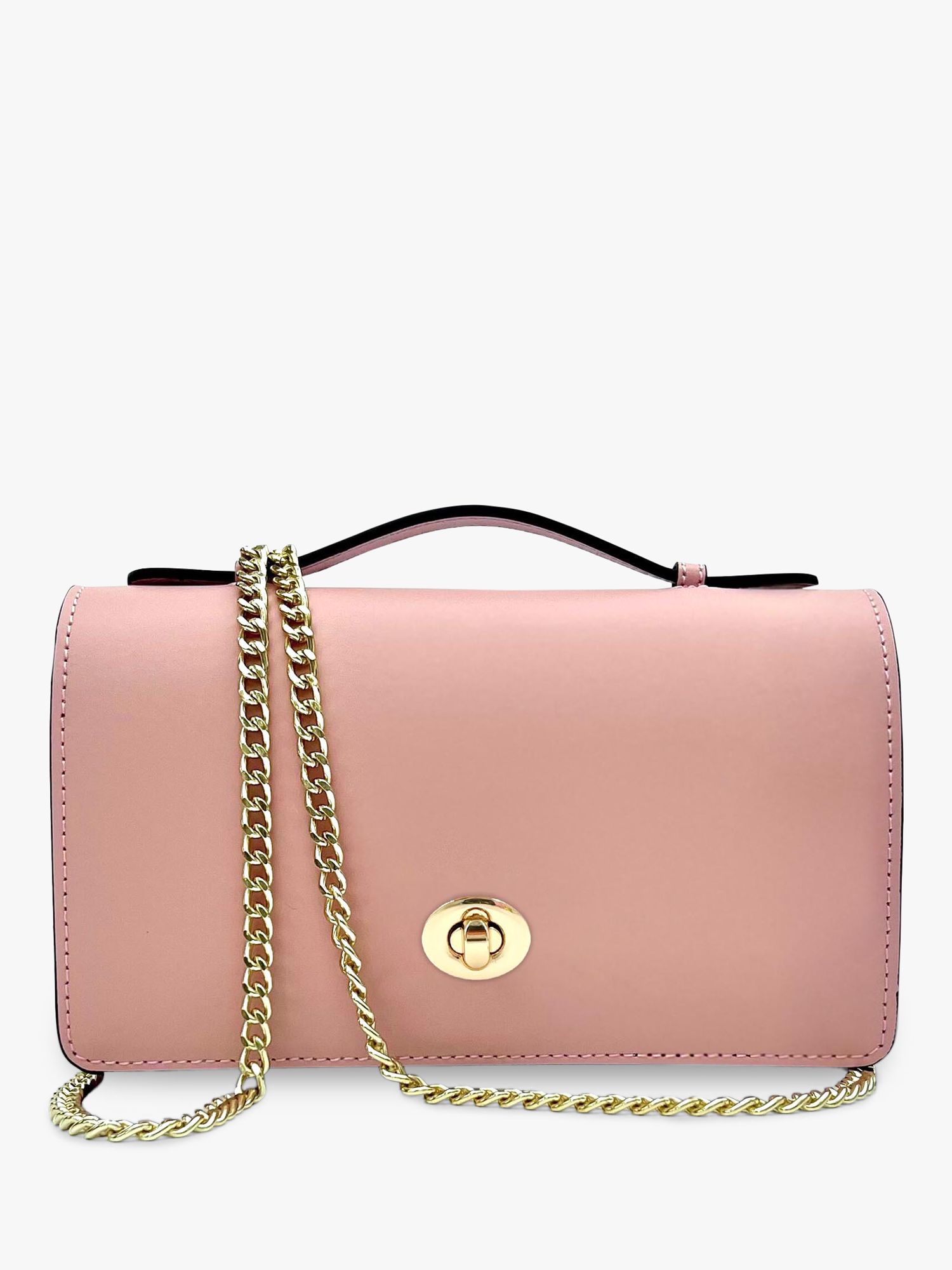 Apatchy Josie Leather Clutch Bag, Baby Pink