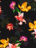 John Louden Floral Viscose Twill Fabric, Black/Multi