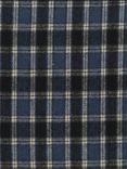 John Louden Polyester Blend Check Fabric, Navy/Grey