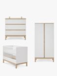 Obaby Astrid Mini Cotbed, Double Wardrobe and Changing Unit Dresser Room Set, White