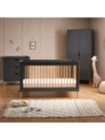 Obaby Maya Cotbed, Double Wardrobe & Changing Unit Dresser Set, Slate/Natural