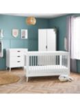 Obaby Maya Acrylic Cot Bed, Double Wardrobe and Changing Unit Dresser Room Set, White