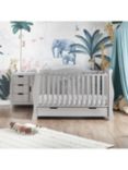 Obaby Stamford Luxe Cotbed & Closed Changing Unit, White, Warm Grey