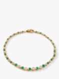 Edge of Ember Serena Onyx and White Sapphire Tennis Bracelet, Gold/Green