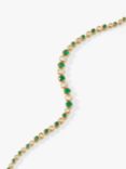 Edge of Ember Serena Onyx and White Sapphire Tennis Bracelet, Gold/Green