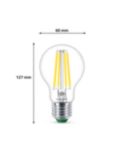 Philips Ultra Efficient 4W E27 LED Classic Bulb, Cool White/Clear