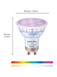 Philips Smart LED 4.7W GU10 Dimmable Warm-to-Cool Spotlight Bulb with WiZ Connected and Bluetooth, Clear