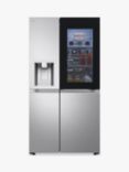 LG InstaView GSXE91BSAD Freestanding 60/40 Non-Plumbed American Fridge Freezer, Silver