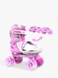 SkateHut Kids' Yvolution NEON 2-In-1 Combo Inline/Quads Roller Skates, Pink