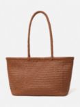 Jigsaw Woven Leather Tote Bag, Tan