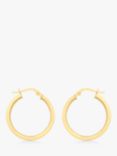 IBB 18ct Yellow Gold Square Tube Round Creole Earrings, Gold