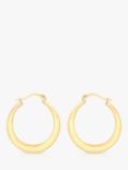 IBB 18ct Yellow Gold Flat Round Creole Earrings, Gold