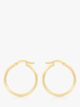 IBB 18ct Yellow Gold Rectangular Tube Hoop Creole Earrings, Gold