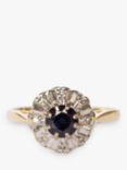 L & T Heirlooms Pre-Loved 18ct Yellow Gold Diamond and Sapphire Cluster Ring