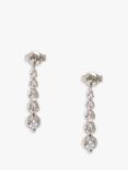 L & T Heirlooms Pre-Loved 9ct White Gold Cubic Zirconia Drop Earrings