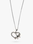 L & T Heirlooms Pre-Loved 18ct White Gold Cubic Zirconia Heart Pendant Necklace