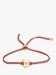 DPT Antwerp Heart Cord Bracelet, Gold/Coral Red