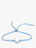 DPT Antwerp Crescent Moon Cord Bracelet, Silver/Blue