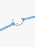 DPT Antwerp Crescent Moon Cord Bracelet, Silver/Blue