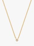 DPT Antwerp First Diamond Circle Pendant Necklace, Gold