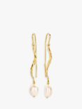 DPT Antwerp Monroe Pearl Drop Earrings, Gold