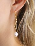 DPT Antwerp Monroe Pearl Drop Earrings, Gold