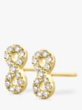 DPT Antwerp Infinity Stud Earrings, Gold