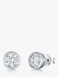 Jools by Jenny Brown 6mm Cubic Zirconia Rub Over Stud Earrings, Silver