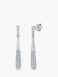 Jools by Jenny Brown Cubic Zirconia Baton Drop Earrings, Silver