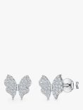 Jools by Jenny Brown Pave Cubic Zirconia Butterfly Stud Earrings, Silver