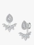 Jools by Jenny Brown Sterling Silver & Cubic Zirconia Pear Drop Marquise Jacket Earrings, Silver