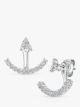 Jools by Jenny Brown Sterling Silver & Cubic Zirconia Curved Fan Drop Earrings, Silver