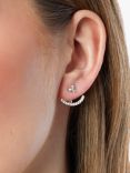 Jools by Jenny Brown Sterling Silver & Cubic Zirconia Curved Fan Drop Earrings, Silver