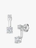 Jools by Jenny Brown Sterling Silver & Cubic Zirconia Jacket Drop Earrings, Silver