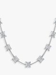 Jools by Jenny Brown Square Cubic Zirconia Bar Necklace, Silver