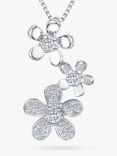 Jools by Jenny Brown 3 Daisies Pendant Necklace, Silver