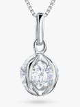 Jools by Jenny Brown Ball Cage Cubic Zirconia Pendant Necklace, Silver