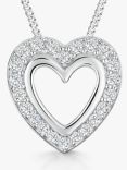 Jools by Jenny Brown Cubic Zirconia Chunky Pave Heart Pendant Necklace, Silver