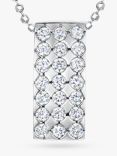 Jools by Jenny Brown Cubic Zirconia Rectangle Pendant Necklace, Silver