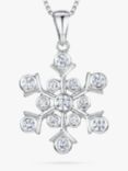 Jools by Jenny Brown Cubic Zirconia Fancy Snowflake Pendant Necklace, Silver