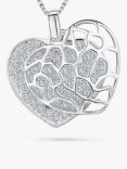 Jools by Jenny Brown Cubic Zirconia Filigree Heart Pendant Necklace, Silver