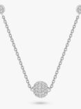 Jools by Jenny Brown Pave Set Cubic Zirconia Ball Chain Necklace, Silver