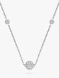 Jools by Jenny Brown Pave Set Cubic Zirconia Ball Chain Necklace, Silver